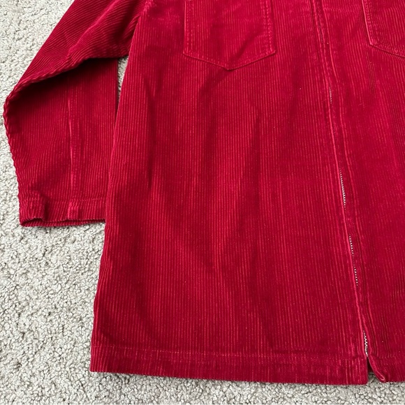 Denim&Co Shacket Womens Size M Red Corduroy Cotton - Picture 2 of 10